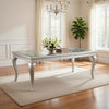 Rectangular Molded Wooden Dining Table with Cabriole Legs, Silver