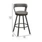 25’’ Leatherette Pub Chair with Metal Legs Set of 2 Gray By Casagear Home BM219936