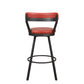 25’’ Leatherette Pub Chair with Metal Legs Set of 2 Red By Casagear Home BM219937