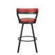 25’’ Leatherette Pub Chair with Metal Legs Set of 2 Red By Casagear Home BM219937