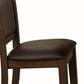 19’’ Padded Side Chair with Curved Backrest Set of 2 Brown By Casagear Home BM219958