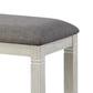 20" Fabric Padded Bench with Wood Frame,Antique White & Gray By Casagear Home