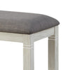 20" Fabric Padded Bench with Wood Frame,Antique White & Gray By Casagear Home
