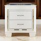 28" Wooden Nightstand with 2 Drawers and LED, White By Casagear Home
