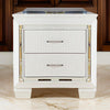 Contemporary Nightstand | Wood | 2 Drawers | LED Lighting | White
