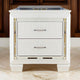 Contemporary Nightstand | Wood | 2 Drawers | LED Lighting | White