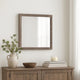 Transitional Mirror | Square Wood Frame | Textured Details | Brown