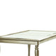 Rectangular Dining Table | Wood | Glass Top Inserts | Turned Legs | Gold