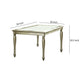 Rectangular Dining Table | Wood | Glass Top Inserts | Turned Legs | Gold