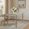 Rectangular Dining Table | Wood | Glass Top Inserts | Turned Legs | Gold