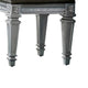 Vanity Stool | Wood | Faux Leather Seat | Faux Crystal Accents | Gray BM220011