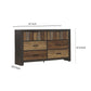 Plank Style 6 Drawer Wooden Dresser with Metal Bar Handles Brown By Casagear Home BM220028