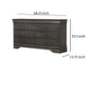 Transitional Wooden Dresser with 6 Drawers and Metal Handles, Gray