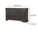 Transitional Wooden Dresser with 6 Drawers and Metal Handles, Gray