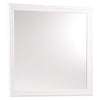 Transitional Square Mirror | Wood Encasing | Convex Edges | White