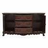 2 Doors Cabinet Wooden Buffet with 3 Drawers and Claw Feet Cherry Brown By Casagear Home BM220089