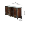 2 Doors Cabinet Wooden Buffet with 3 Drawers and Claw Feet Cherry Brown By Casagear Home BM220089