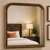 Wood Frame Mirror | Arched Molded Design | Cherry Brown & Silver