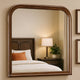 Wood Frame Mirror | Arched Molded Design | Cherry Brown & Silver