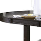 Oval Wooden Counter Height Table with Extension Leaf and Open Shelf Brown By Casagear Home BM220097