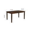 60" Rectangular Wooden Dining Table with Tapered Legs, Oak Brown By Casagear Home