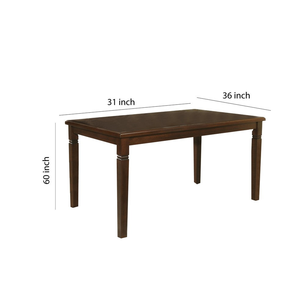 Rectangular Dining Table | Wood | Tapered Legs | Oak Brown