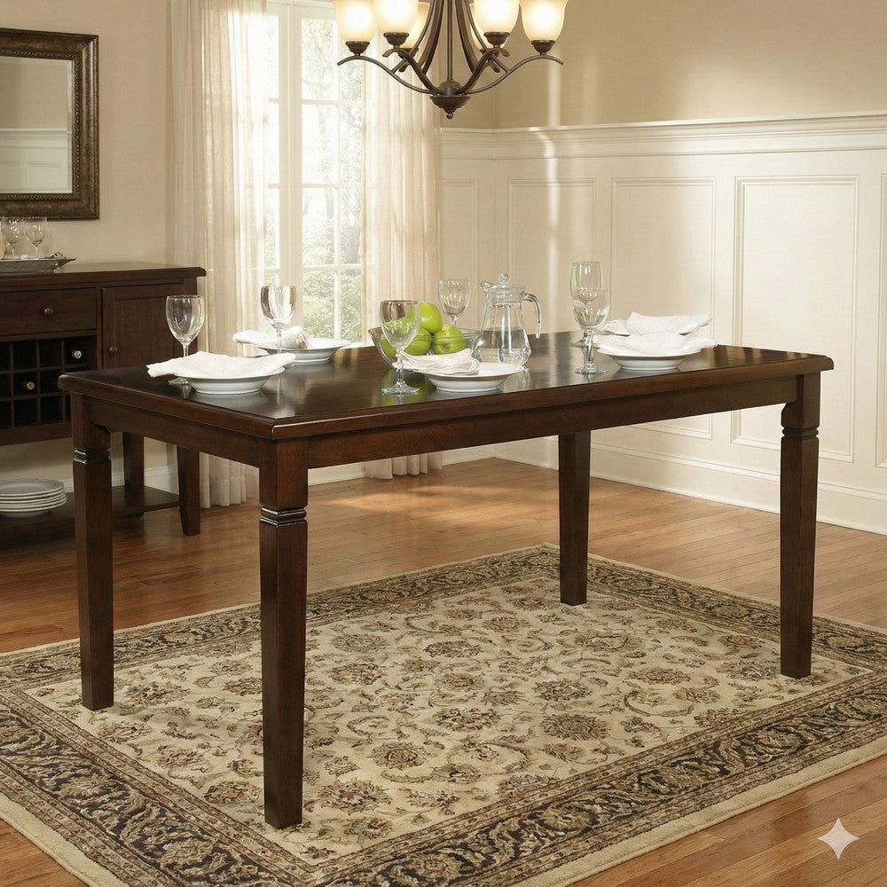 Rectangular Dining Table | Wood | Tapered Legs | Oak Brown