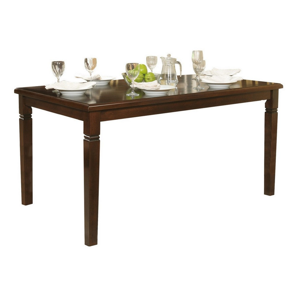 Rectangular Dining Table | Wood | Tapered Legs | Oak Brown