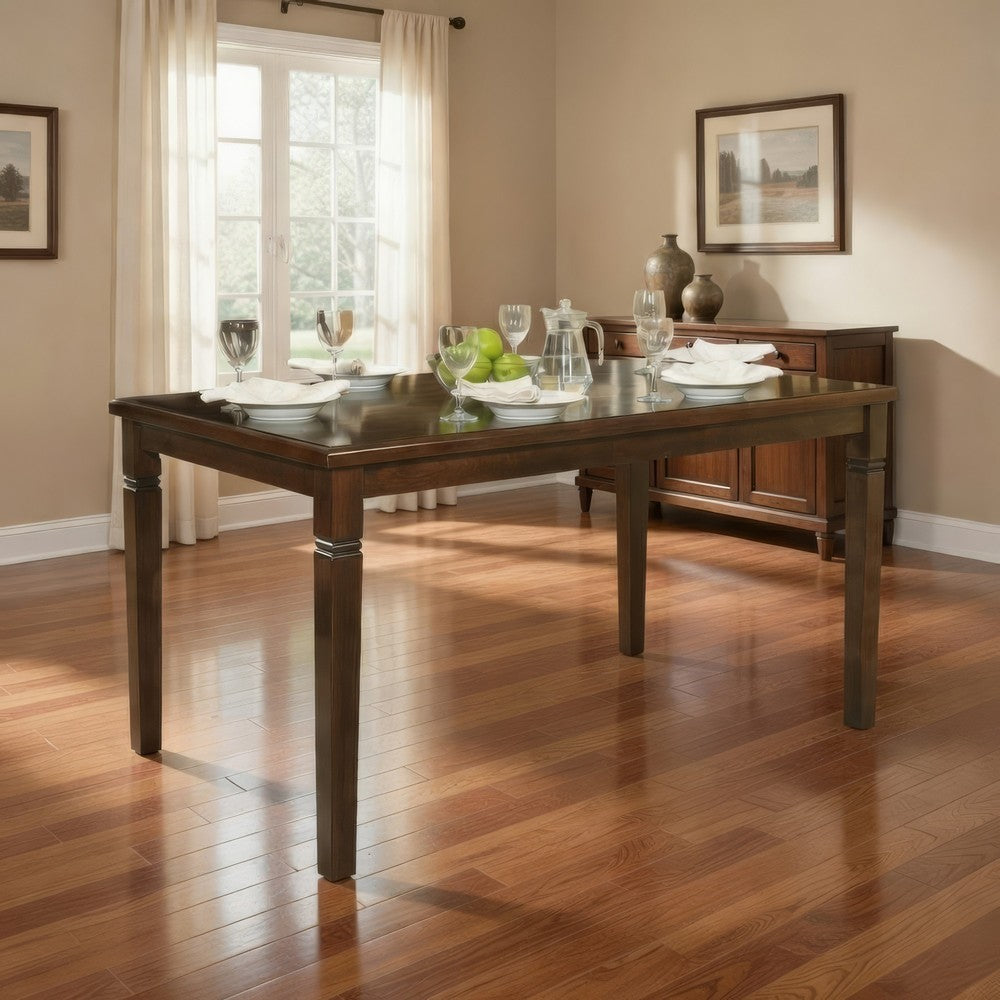 Rectangular Dining Table | Wood | Tapered Legs | Oak Brown