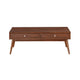 Coffee Table | Wood | 2 Drawer | Splayed Legs | Walnut Brown