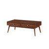 Coffee Table | Wood | 2 Drawer | Splayed Legs | Walnut Brown