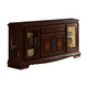 Cabinet Buffet | Traditional | 2 Glass Doors | 1 Drawer | Bracket Feet | Brown