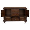 Cabinet Buffet | Traditional | 2 Doors | Molded Details | Bun Feet | Brown