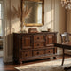 Cabinet Buffet | Traditional | 2 Doors | Molded Details | Bun Feet | Brown