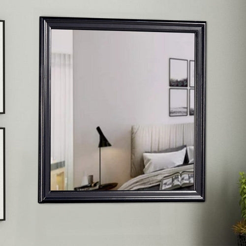 Wood Frame Mirror | Mounting Hardware | Black & Silver