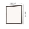 Wooden Frame Mirror with Mounting Hardware, Gray and Silver