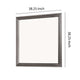 Wooden Frame Mirror with Mounting Hardware, Gray and Silver