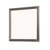 Wooden Frame Mirror with Mounting Hardware, Gray and Silver