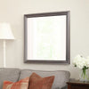 Wooden Frame Mirror with Mounting Hardware, Gray and Silver
