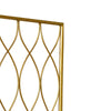 3 Panel Metal Frame Screen with Twisted Oval Design Gold BM220188