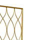 3 Panel Metal Frame Screen with Twisted Oval Design Gold BM220188