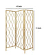 3 Panel Metal Frame Screen with Twisted Oval Design Gold BM220188