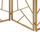 3 Panel Metal Frame Screen with Lattice Cut Out Design Gold BM220189