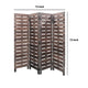 4 Panel Wooden Room Divider with Horizontal Planks Brown BM220190