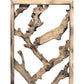 72 Inch 3 Panel Screen Divider, Rustic, Mulberry Branch Design, Brown By Casagear Home