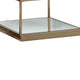 Glass Top Square Contemporary Table with Tubular Metal Base Gold BM220237