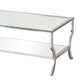 Glass Top Coffee Table with Metal Frame and Mirror Shelf Chrome By Casagear Home BM220278