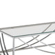 Tempered Glass Top Coffee Table with Metal Tubular Legs Chrome and Clear BM220280