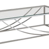 Tempered Glass Top Coffee Table with Metal Tubular Legs Chrome and Clear BM220280