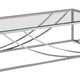 Tempered Glass Top Coffee Table with Metal Tubular Legs Chrome and Clear BM220280